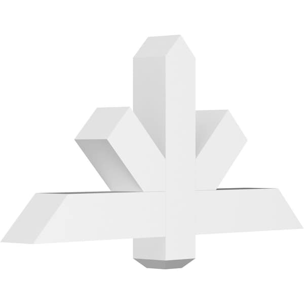 Ekena Millwork Kennewick Architectural Grade PVC Gable Bracket, 36"W x 18"H x 4"D x 4"F, 12/12 Pitch GBP036X18X0404KEN00 - main